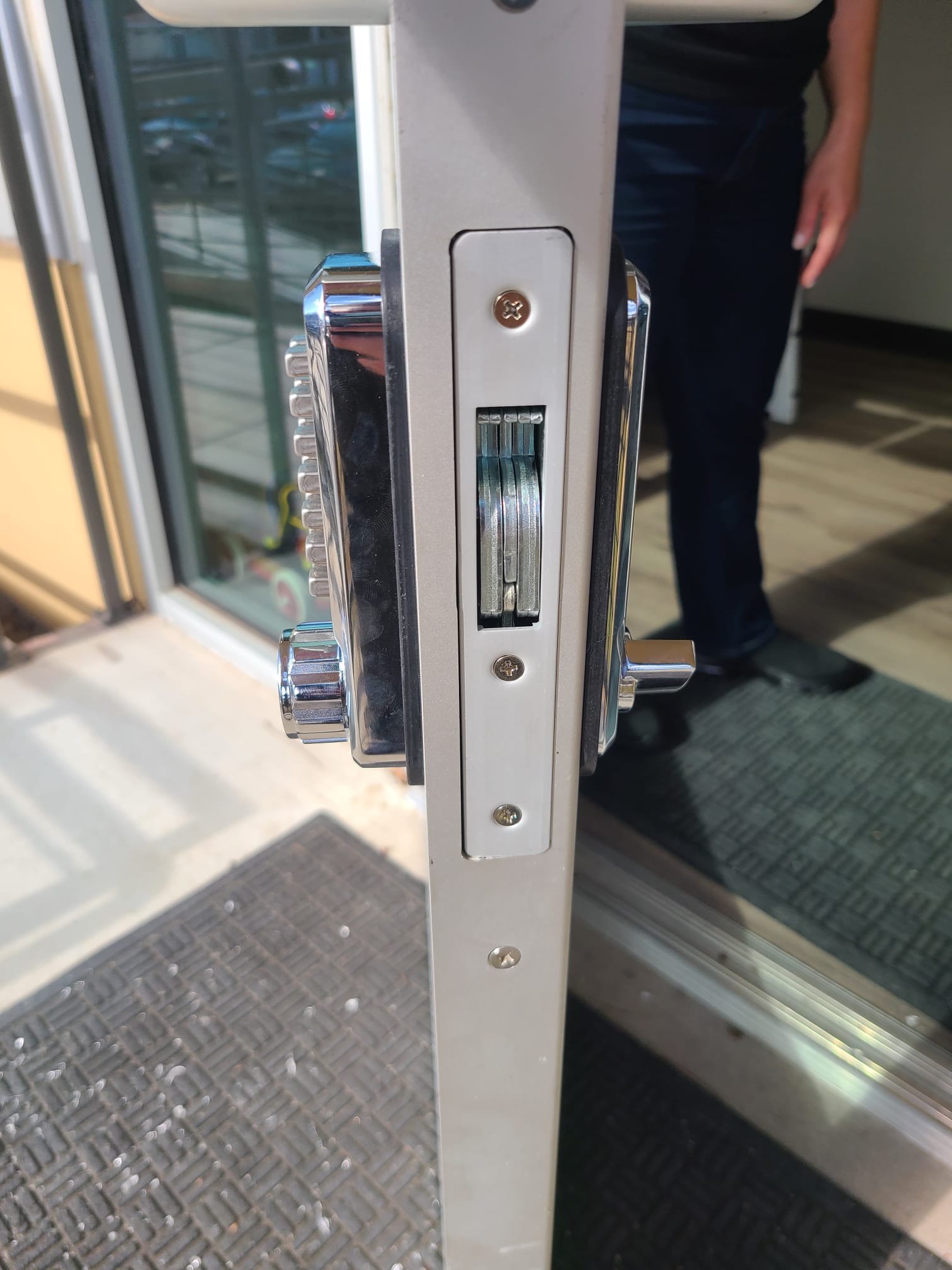 Video doorbell camera at a front entrance