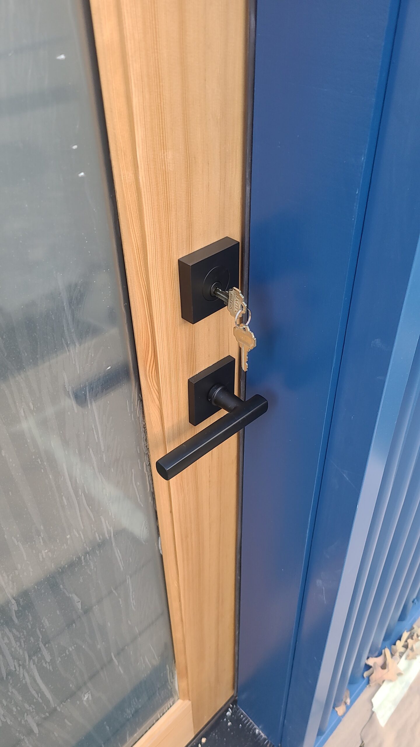 Keyless smart lock installed on a door in Staten Island