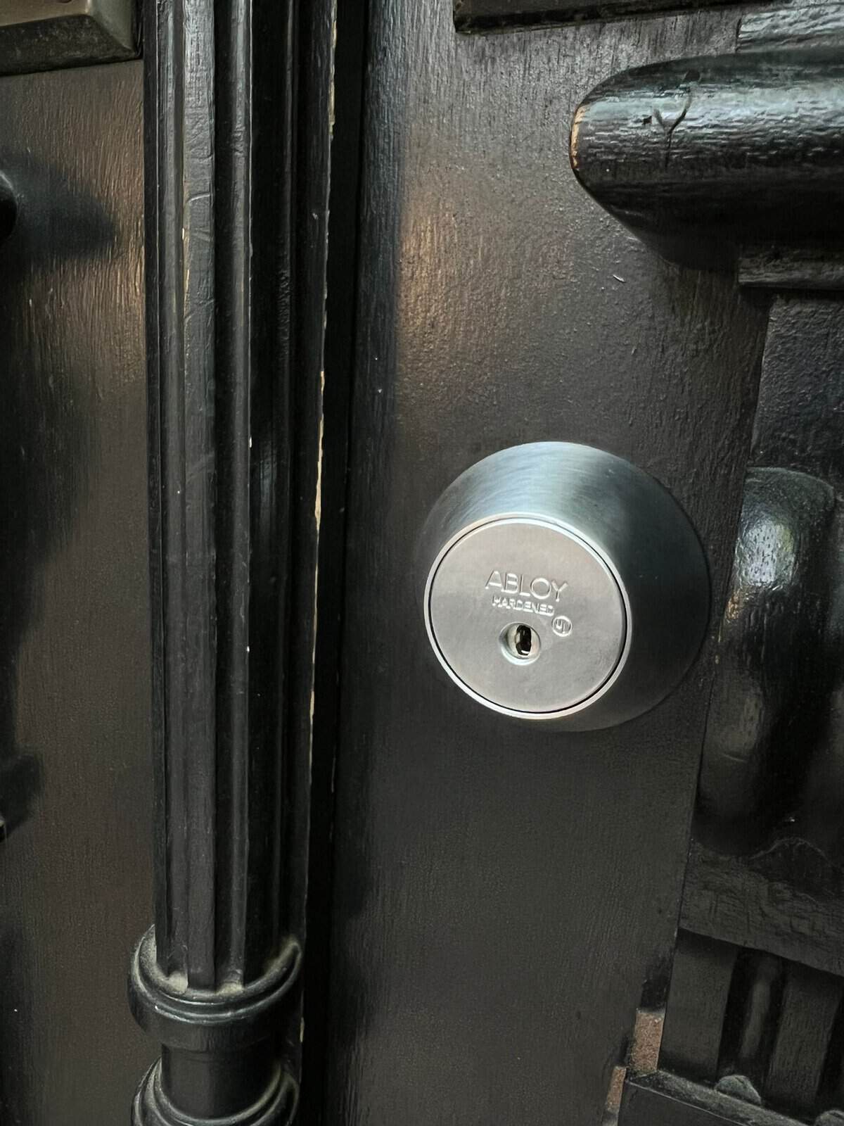 Mortise cylinder lock installed on a door in Staten Island